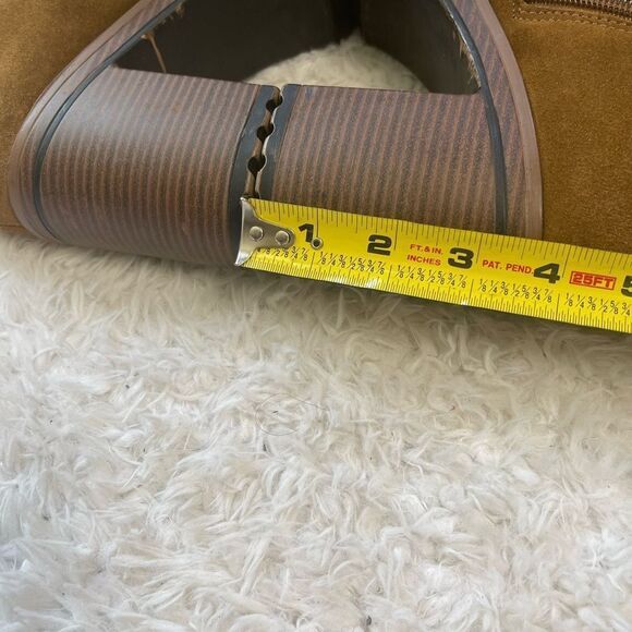 Steve Madden Shaniya leather Brown Suede platform block heels Ankle Boots SZ9M - Picture 8 of 15